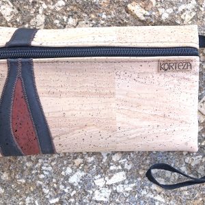 Bolso de Mano Natural/Negro/Teja